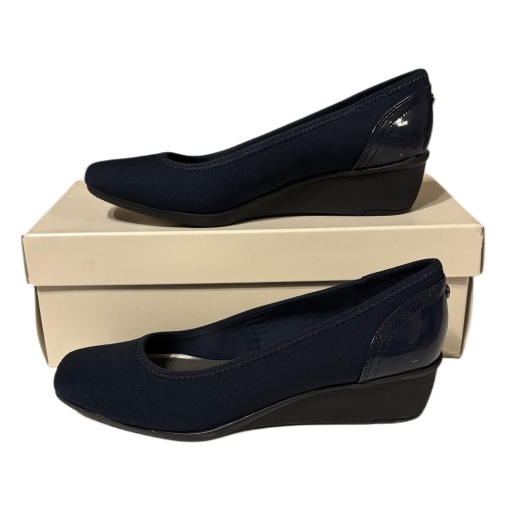 Anne Klein Dark Blue Wedge Shoes